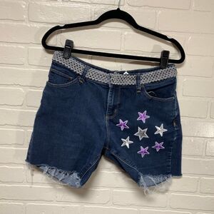 Lee Size 12 Cutoff Denim Shorts Upcycled Stars (1023)
